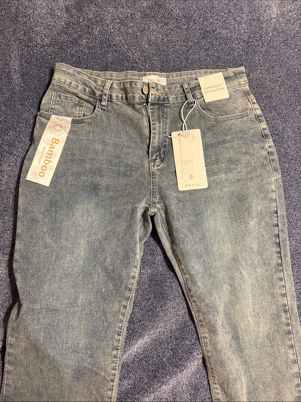 BAMBOO Woman’s Faded Light Blue Slim Straight Jeans